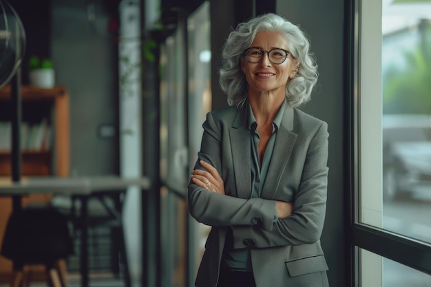 Des femmes d'affaires heureuses en costume au bureau.