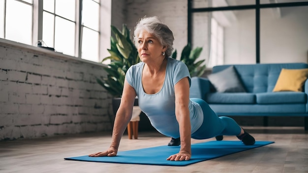 Des femmes âgées faisant de l'exercice d'étirement de cobra