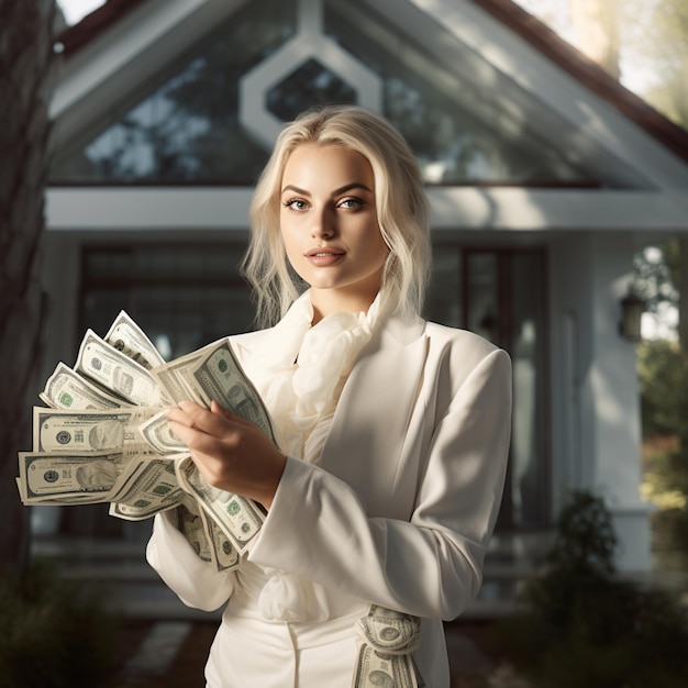 Des femmes avec de l'argent à la main.