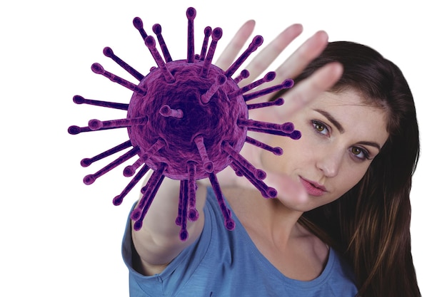 les femmes arrêtent le virus de la grippe