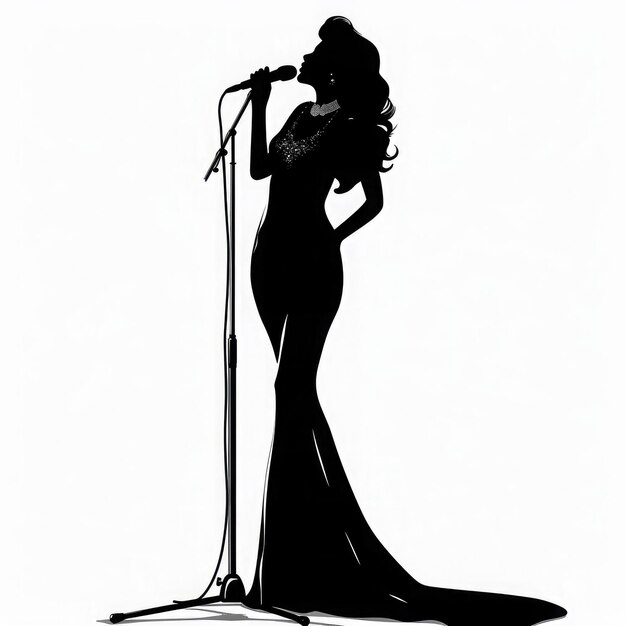 Photo femmes chanteuses en silhouette