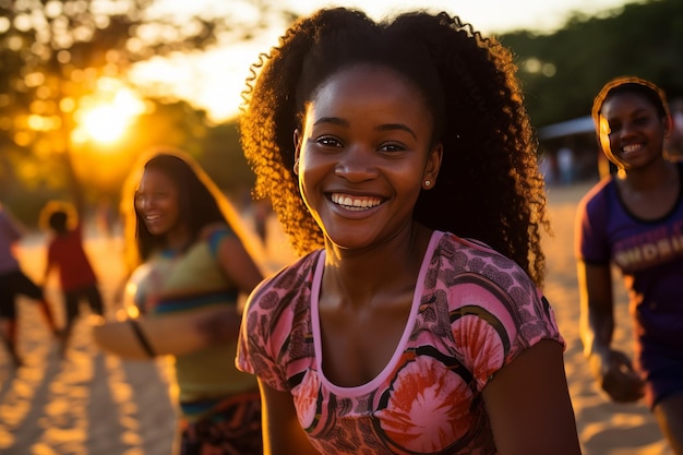 Des femmes courent sur la plage