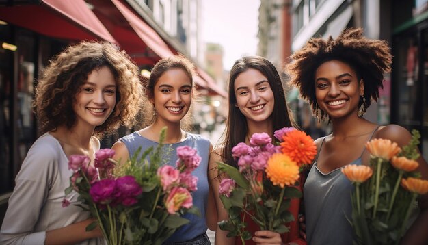 Photo des femmes dans un environnement urbain animé