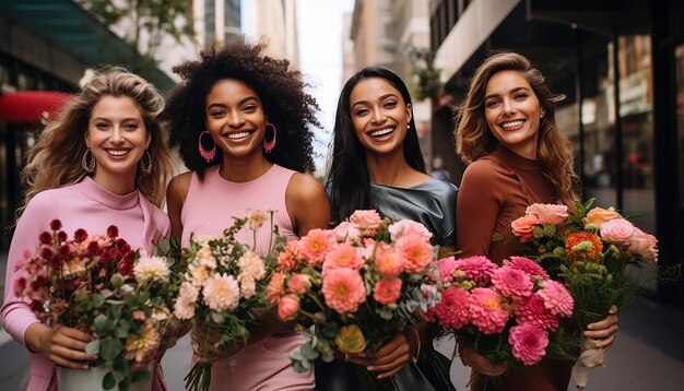 Photo des femmes dans un environnement urbain animé