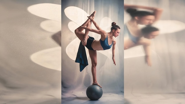 Des femmes avec une jambe sur une balle