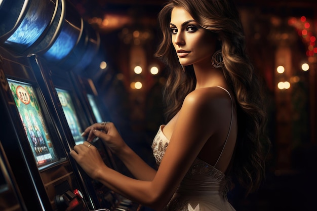 Photo des femmes jouant à des machines à sous de casino.