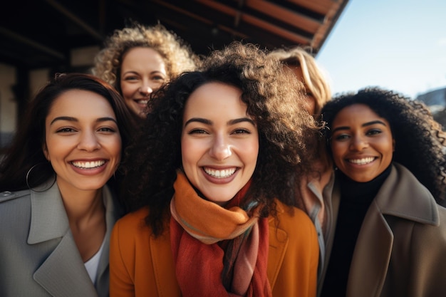 Des femmes latines heureuses avec une couleur de peau différente regardent à la caméra.