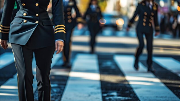 Photo des femmes militaires en uniforme au passage célébrant les femmes dans l'armée