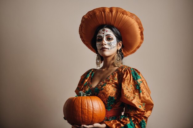 femmes portant un costume mexicain pour Halloween