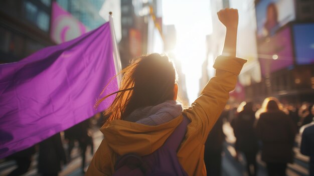 Les femmes qui luttent pour leurs droits protestent contre le concept de féminisme.