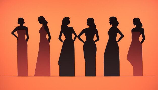 Des femmes en robes de soirée longues