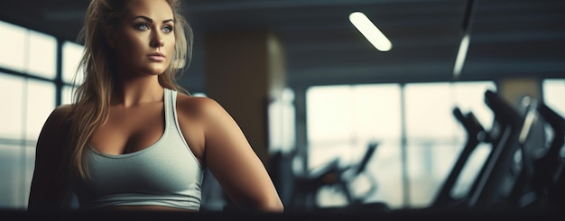 Femmes en surpoids au gymnase