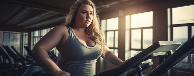 Femmes en surpoids au gymnase