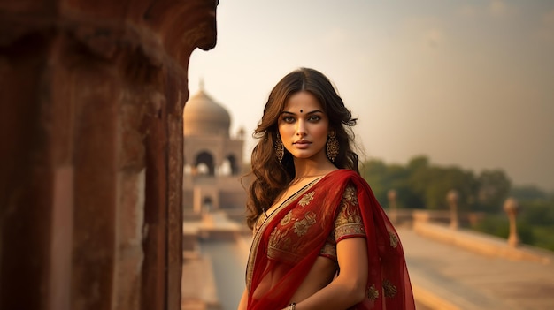 Des femmes en tenue indienne, un personnage de friction, un paysage magnifique.