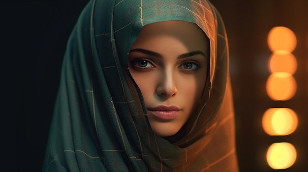 femmes turques avec des yeux séduisants portrait fantastique d'illustration de fille