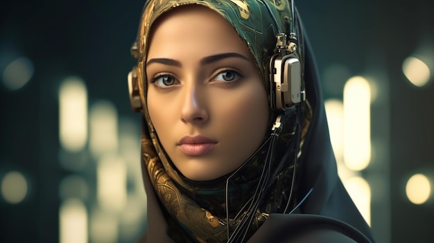 femmes turques avec des yeux séduisants portrait fantastique d'illustration de fille