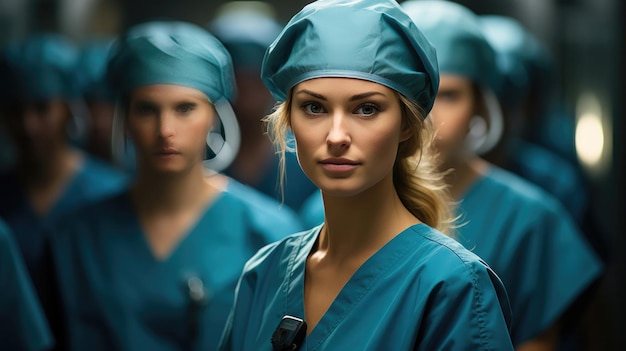 Des femmes en uniforme médical, équilibrées et professionnelles.