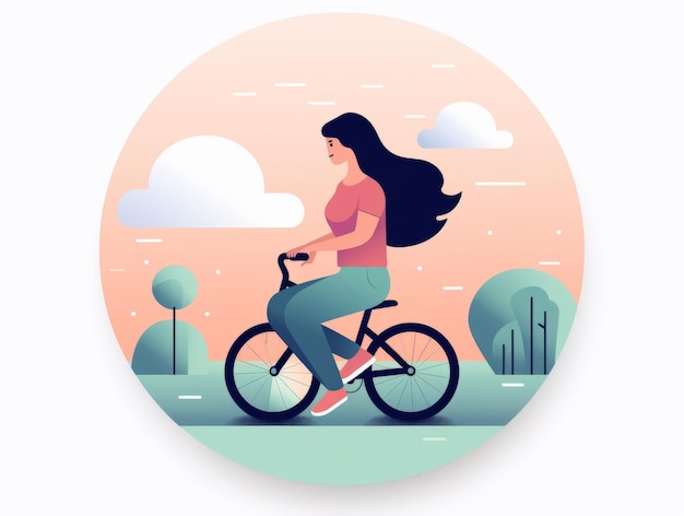 Des femmes à vélo dans un environnement sain, un design respectueux de l'environnement