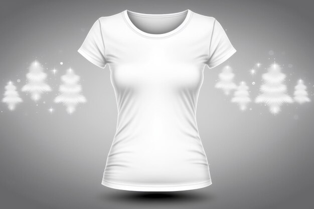 Photo femmes vierges tshirt blanc fond de noël