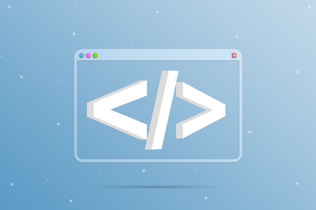 Fenêtre du navigateur avec l'icône de programmation 3d