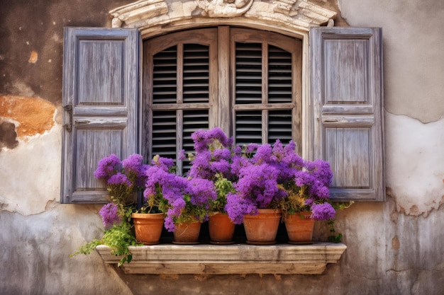 fenêtre avec une fenêtre et des fleurs