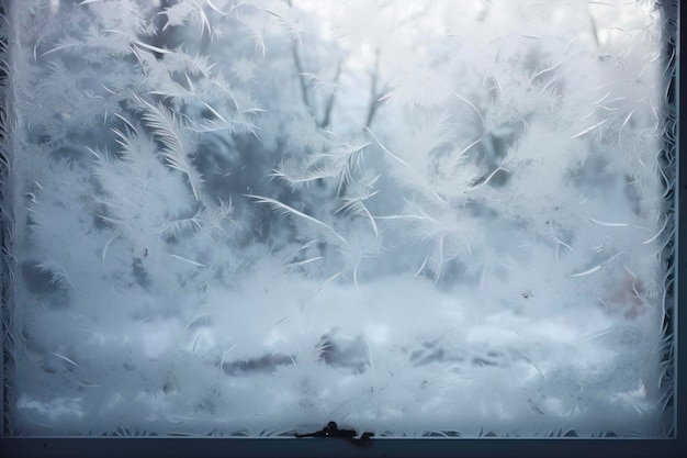 Fenêtre gelée en hiver