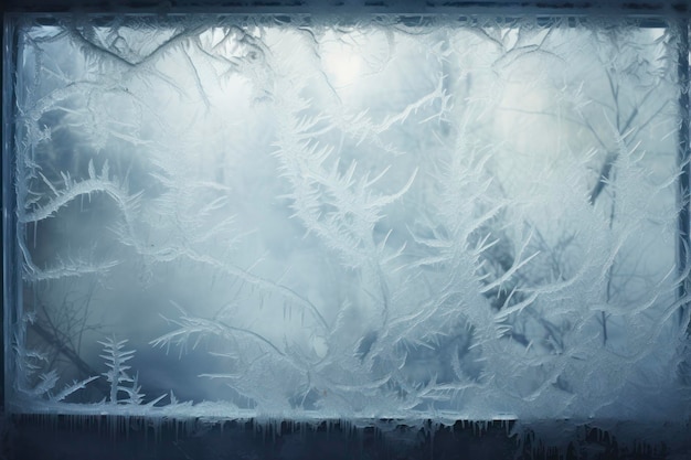 Fenêtre gelée en hiver