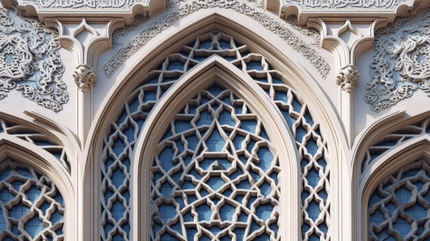 Photo une fenêtre avec des motifs arabes dessus