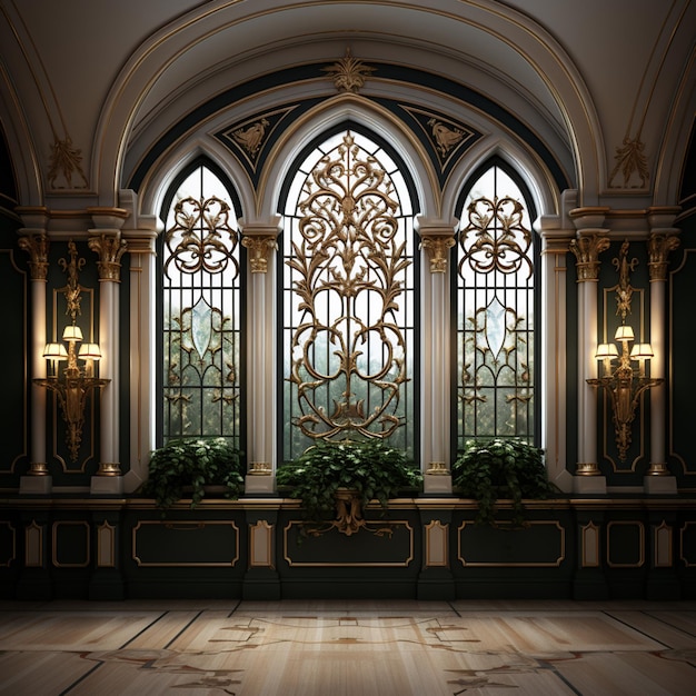 Fenêtre néoclassique stylisée