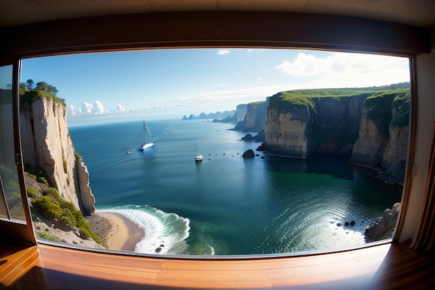 Une fenêtre vue sur la baie de gower