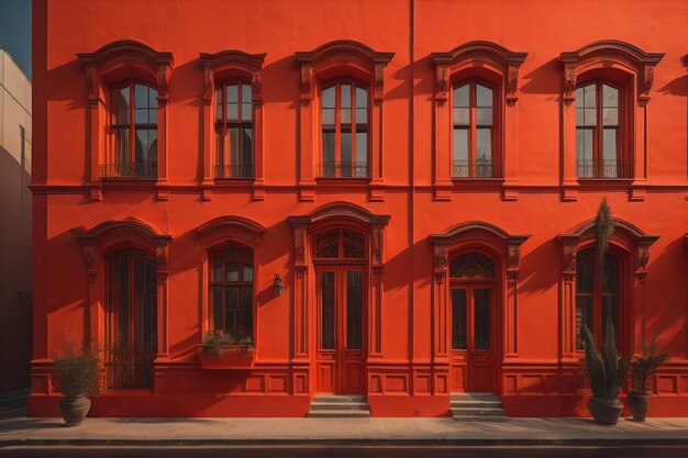 Fenêtres colorées d'une maison typique de la ville