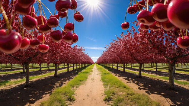 Ferme de cerises à l'arbre