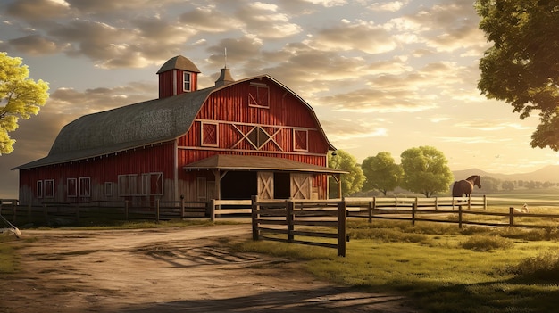 Photo ferme de chevaux de ranch