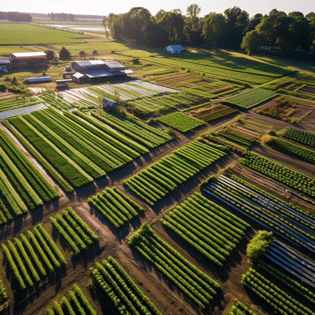 Photo une ferme avec une ferme et une farme avec une farme et une ferme