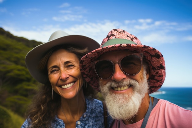 Fermé heureux aîné couple adorable sourire et s'aimer