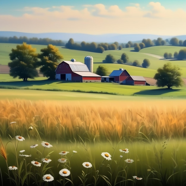 Une ferme idyllique à la campagne