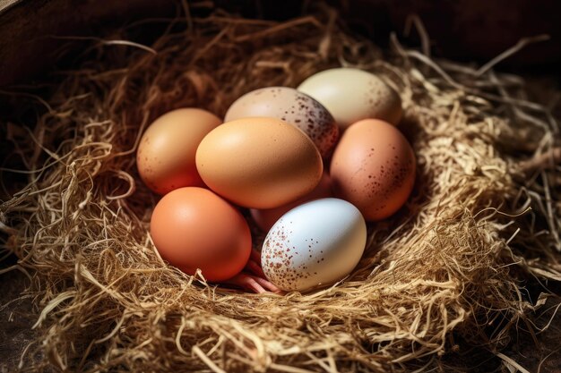 Ferme d'œufs de poule agricole à la campagne