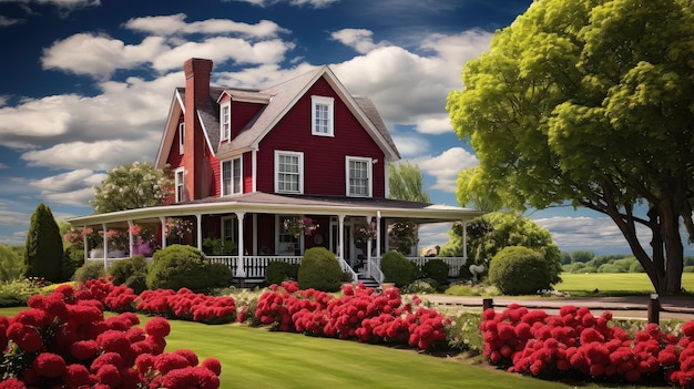 La ferme rouge de la grange