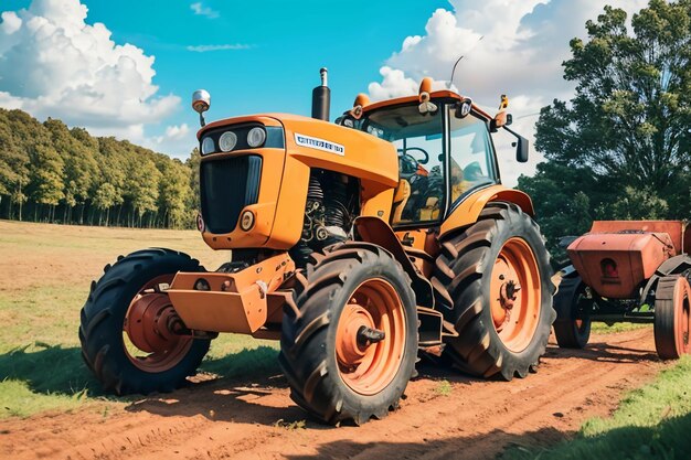 Ferme tracteur lourd équipement de terres arables équipement agricole mécanisé fond d'écran