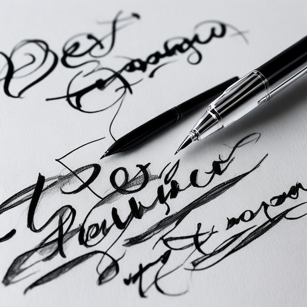 Photo fermez-vous sur le stylo blanc