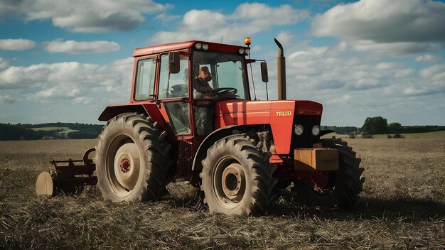 Un fermier avec un tracteur