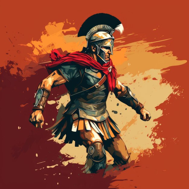 La férocité du centurion Une image vectorielle captivante de la bataille