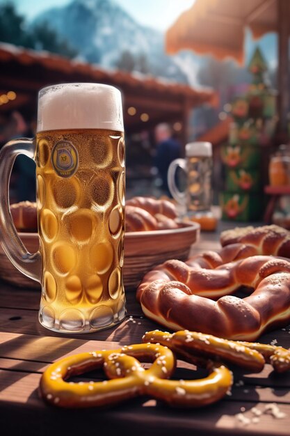 Festival de chopes à bière Oktoberfest AI générative