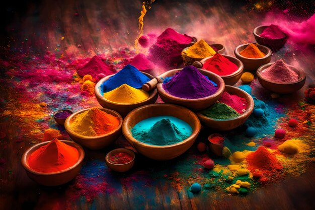 Festival des couleurs en Inde Poudre de couleur