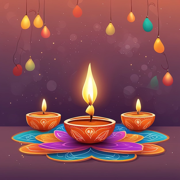 festival de diwali avec des bougiesfestival de diwali avec des bougiesconception vectorielle du festival indien joyeux diwal