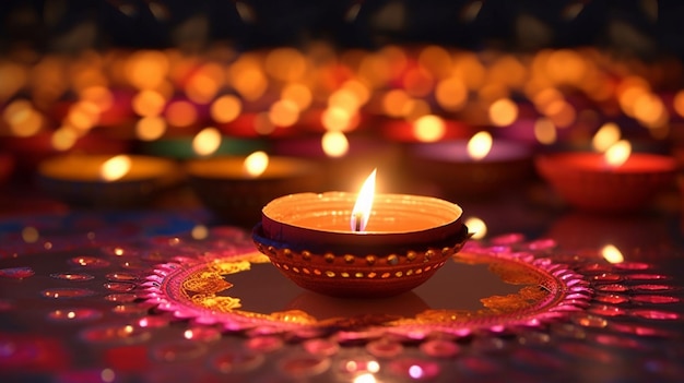 Un festival diwali est célébré en Inde.