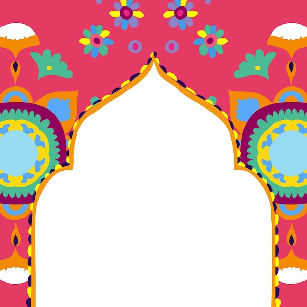 Festival de Diwali Rangoli cadre indien png