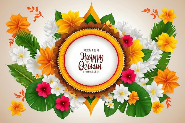 Le festival du Kerala dans le sud de l'Inde, joyeux onam, salutations, arrière-plan