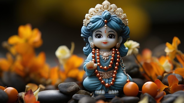 Festival hindou Janmashtami célébrant la naissance du dieu Krishna AI Generated