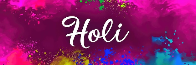 Festival indien Bonne fête Holi concept de célébration avec un texte coloré